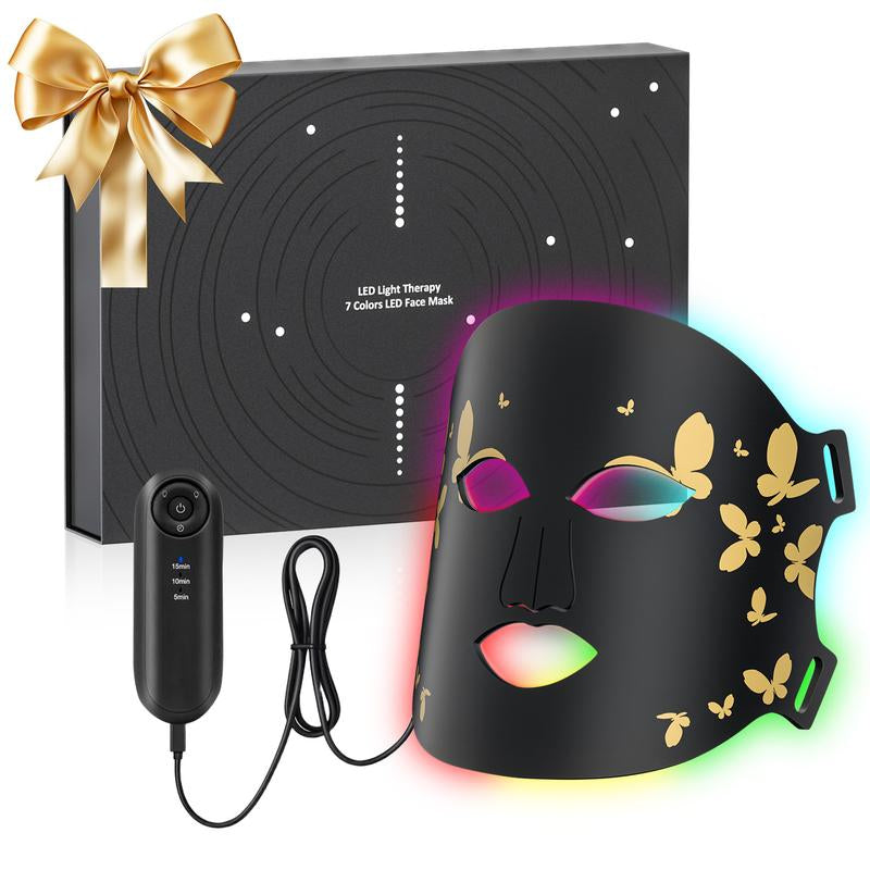 Red Light Therapy, 7 Color LED Light Face Mask, Photon Skin Rejuvenation for Daily Care, Cordless, Rechargeable, Ideal Gift for Women, Summer Gift Skincare Facial