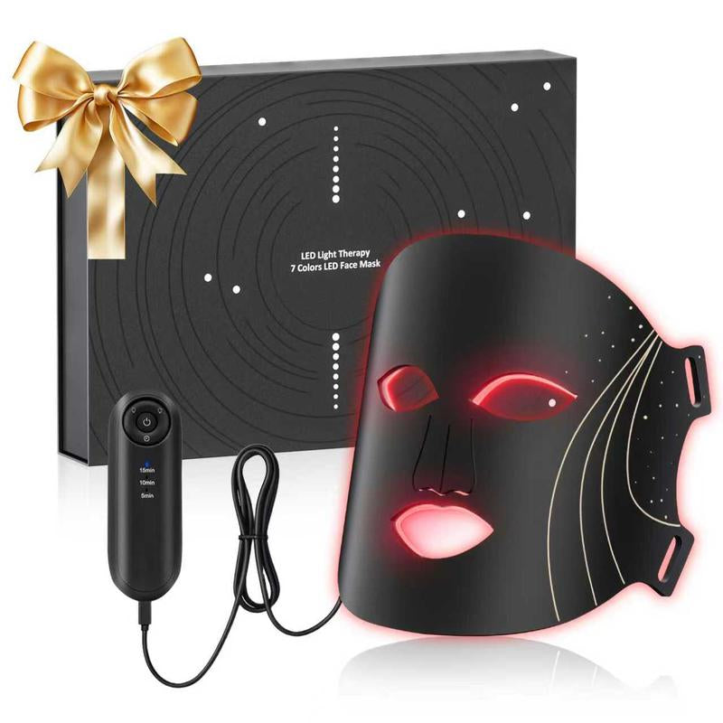 Red Light Therapy, 7 Color LED Light Face Mask, Photon Skin Rejuvenation for Daily Care, Cordless, Rechargeable, Ideal Gift for Women, Summer Gift Skincare Facial